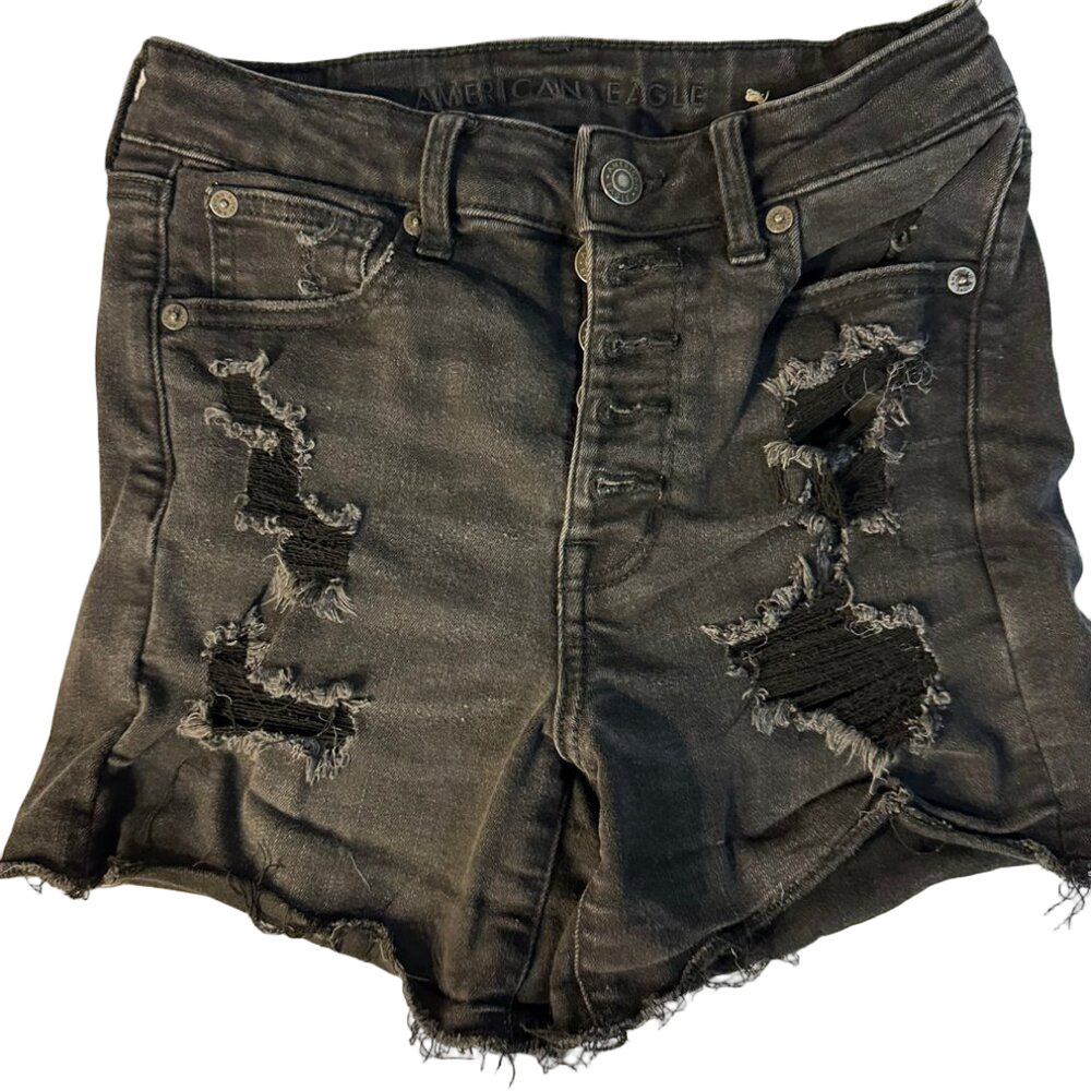 American Eagle Size 2 Button Fly Hi-Rise Shortie Strech